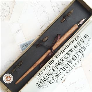 422GOTTICO 義大利木桿平口尖沾水筆禮盒 | F
