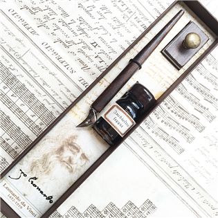 LEVI/02 義大利達文西實用書寫木桿沾水筆禮盒 | 