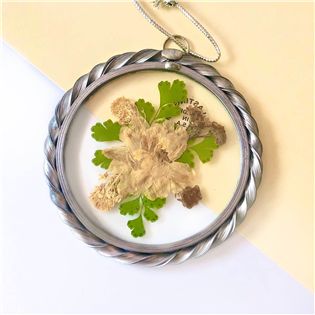 精緻壓花吊掛飾品 │ 美國 錫製 玻璃 花卉 鐵線蕨